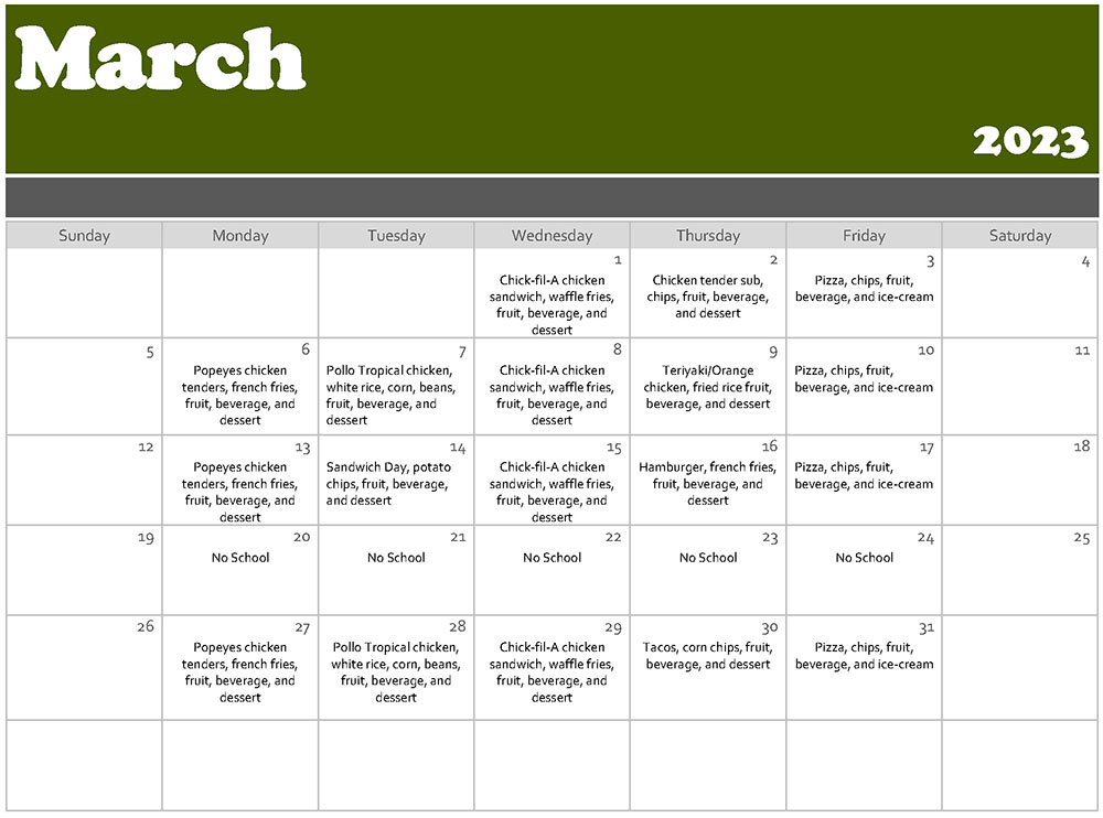 Lunch Menu